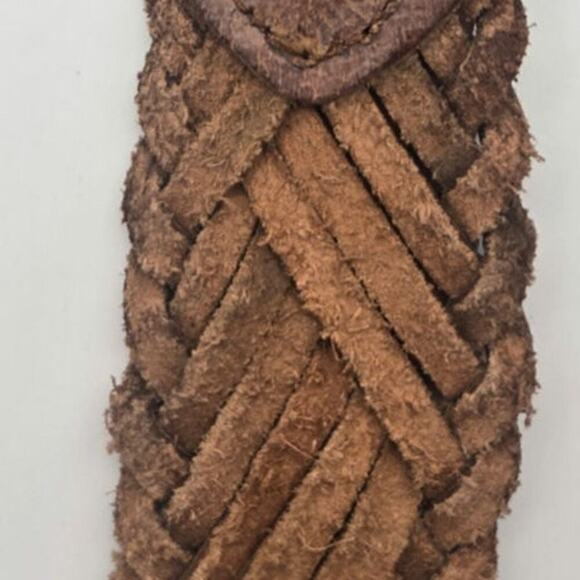 Leather Weaved Ladies Brown Genuine Made In India Belt Size Medium - Picture 7 of 7